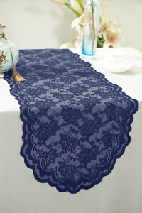 Wedding Linens Inc. 13.5" x 108" Lace Table Runner Wedding Banquet Table Runners - Picture 1 of 25