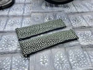 20mm/16mm Polished Stingray Leather Watch Band Vintage Exotic Leather - Picture 1 of 5