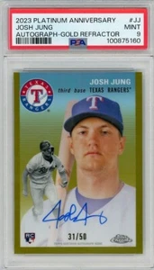 2023 Platinum Anniversary Josh Jung #JJ Gold Rifrattore Auto /50 PSA 9 - Foto 1 di 2