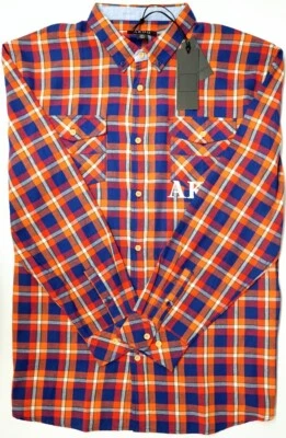 AKOO Red Navy Blue Plaid Shirt Mens Long Sleeve 791-0600 Checks LS Woven $90 - Image 1 of 3