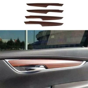 For Cadillac XT5 2017-2022 Red Wood Grain Interior Door Panel Cover Trim 4PCS - Foto 1 di 7