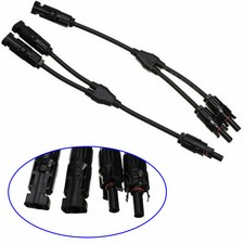 MC4 Y Branch Solar Panel 30A Cable Connector FFM MMF PV Wire T-Splitter 2pcs