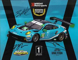 SIGNIERTE POSTKARTE 2022 WRIGHT MOTORSPORT PORSCHE 911 GTD PETIT LE MANS IMSA WTSC - Bild 1 von 2