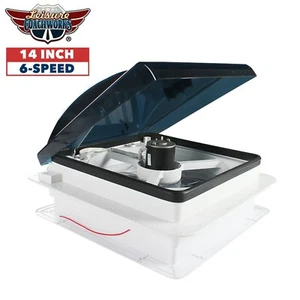 RV Trailer Roof Vent Fan COMPLETE UNIT Multi Speed 12 Volt Manual Knob Riser LCW - Picture 1 of 12