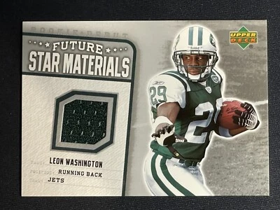 2006 UD FUTURE STAR MATERIALS Leon Washington Rookie New York Jets RB Jersey LW - Image 1 of 4