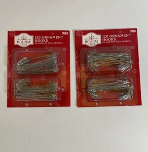 Adorno de árbol de Navidad GANCHOS DE PLATA 2 1/2" pulgadas 120 piezas por paquete. Lote 2 Pack - Imagen 1 de 2