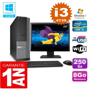 PC DELL 3020 SFF Core I3-4130 Ram 8Go Disque 250 Go Wifi W7 Ecran 22" - Photo 1/4