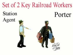 S scale Railroad Station Workers come Ready Painted 1/64 scale figure set - Picture 1 of 1