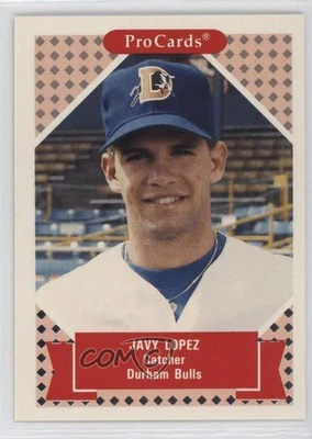 1991 ProCards Tomorrow's Heroes Javy Lopez #186 Rookie RC - Image 1 of 2