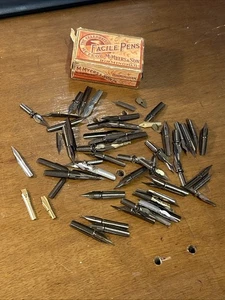 Vintage Nibs For Ink Pens, Calligraphy - Various, Job Lot D6 - Foto 1 di 8