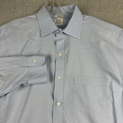 Brooks Brothers Shirt Men 16-34 Blue Oxford LS Button Up Regent Non Iron Stretch - Image 1 of 4