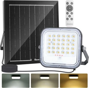AIGOSTAR FARO SOLARE LED LUCE DIMMERABILE TELECOMANDO IP66 50WATT 4000mAH - Foto 1 di 8
