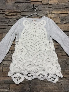 Top Sundance Crochet Talla Pequeña Manga Larga Boho Informal Suave Pullover - Imagen 1 de 10