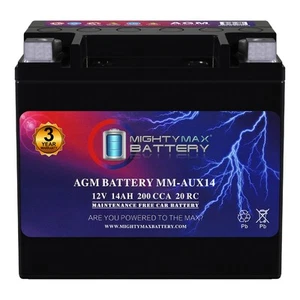 Mighty Max MM-AUX14 12V 14Ah 20RC 200CCA Battery Replaces Mercedes-Benz GL550 16 - Picture 1 of 6