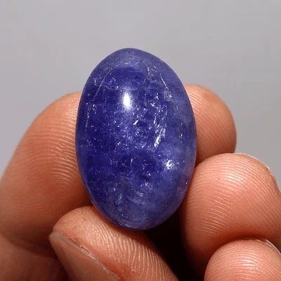 Piedra preciosa suelta cabujón ovalado de alta calidad de tanzanita natural de 40 quilates certificada 24x16 mm Foto 1 de 4