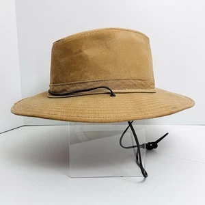 Vintage Hatquarters USA Henschel L Denim Kinnriemen Aussie Walker hellbraun Canvas Outback - Bild 1 von 14