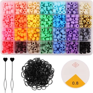 28 Colori 9 Mm Perline Pony per Kit Creazione Braccialetti, Perline Kandi Smerigliate Opache per - Foto 1 di 9