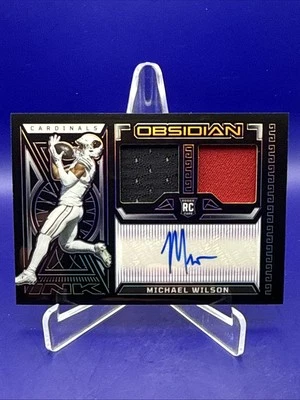 2023 Obsidian ~ Rookie Jersey Autographs Michael Wilson ~ Purple Electric Etch - Image 1 of 2
