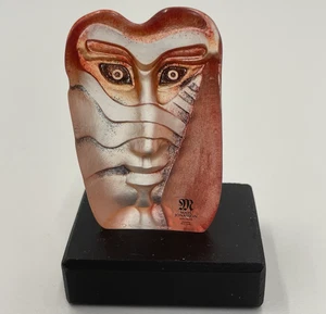 Mats Jonasson Miniature Mask Face Sculpture KIWOK, With Stand - Picture 1 of 6