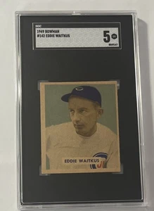 1949 Bowman #142 EDDIE WAITKUS Chicago Cubs Philadelphia Phillies SGC 5 - Picture 1 of 2