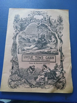 1903 Uncle Tom's Cabin Play Program, Lansing, Mi Nice Art Work, Oldsmobile Ad - Image 1 of 4