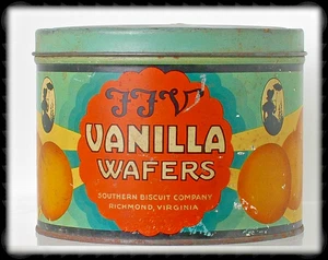 VINTAGE FFV VANILLA WAFERS 6" TIN - SOUTHERN BISCUIT COMPANY - NICE CONDITION - Picture 1 of 8