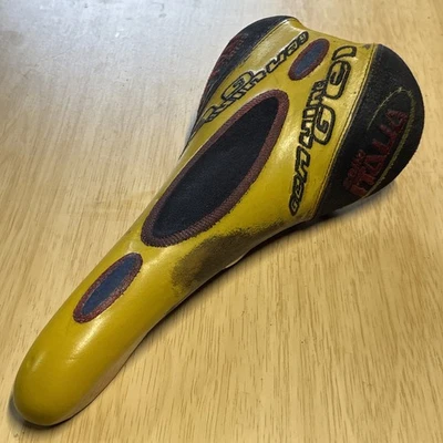 Selle Italia Flight Genuine Gel Titanium Rail Racing Saddle Racing Yellow - Image 1 of 4