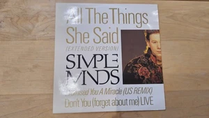 SIMPLE MINDS-All The Things She Said 12" Vinyl Single 1986 NM/NM - Picture 1 of 4