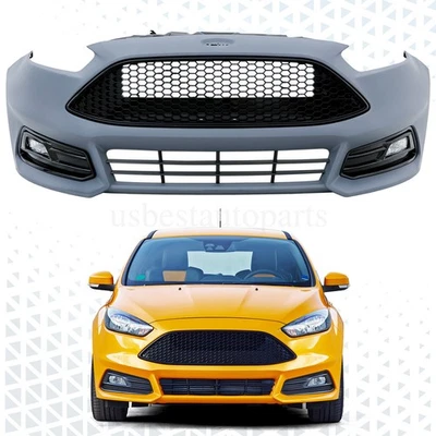 Front Bumper Cover W/Fog Light Grille Grill For Ford Focus ST 2015-2018 Foto 1 de 4