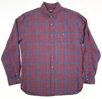 Camisa masculina Todd Snyder 100% linho xadrez tamanho médio botão manga longa - Imagem 1 de 4