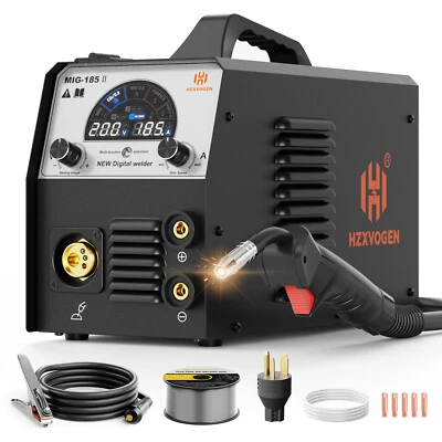 Soldadora MIG 200 AMP 110V 220V 4 en 1 Gas/Sin Gas TIG MMA Soldadora Pantalla LCD Foto 1 de 4
