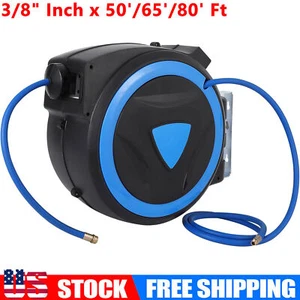 Air Hose Reel 80FT Retractable Ceiling/Wall Mount Hose Reel Automatic Rewind - Picture 1 of 10