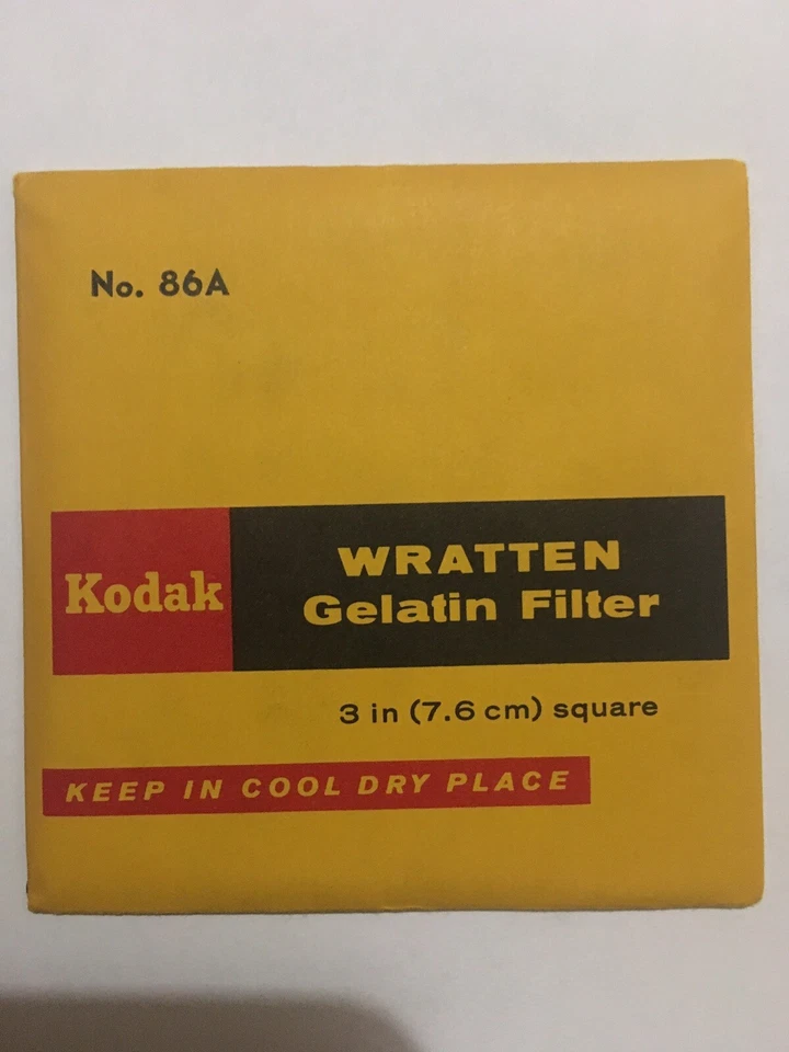 VINTAGE NOS Kodak Wratten 86A Gelatin 3” Square Filter NEW! - Image 1 of 2