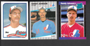3 - 1989 Randy Johnson Rookie Cards - Topps - Donruss - Fleer