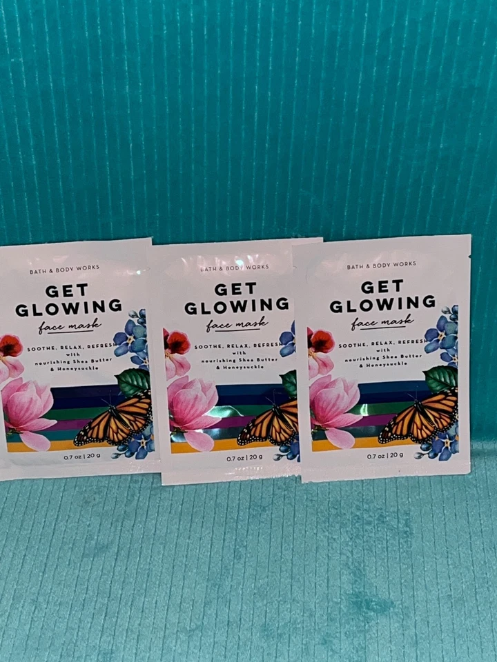 Set 3 Mascarillas Faciales Bath & Body Works Get Glowing Manteca de Karité Madreselva Foto 1 de 1