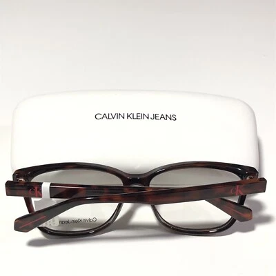 Calvin Klein Tortoise Eyeglass Frame 54-14-140 Brown Black CKJ22619 NEW - Image 1 of 4