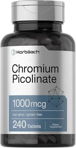 Picolinato de Cromo 1000mcg Apoya Niveles Saludables de Azucar en la Sangre240t - Picture 1 of 8