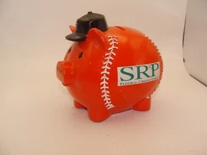 Baseball Piggy BankMoney Coin SRP CREDIT UNION~GREENJACKETS~ VGC ~ 5”x 6”. - Picture 1 of 8