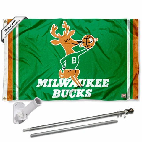 Milwaukee Bucks Vintage Hardwood Classics Flag Pole and Bracket Kit Cover