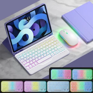 Backlit Keyboard Mouse Case Cover For iPad 5/6/7/8/9/10th 10.9 Air 4 5th Pro 11 - Picture 1 of 48