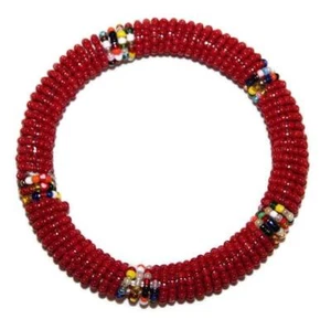 African Beaded Maasai Bangles Masai Bracelet Made in Kenya 21 - Picture 1 of 2