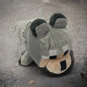 Mojang Minecraft Jinx Baby Wolf Dog Gray Sitting Plush Stuffed Soft Toy 8” Long - Picture 1 of 5
