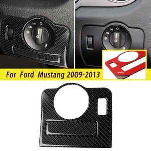 For Ford Mustang 2009-2013 Carbon Fiber Headlight Switch Button Frame Cover - Imagen 1 de 8