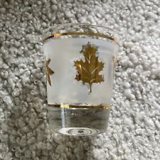 Vintage Golden Foliage Frosted Shot Glass