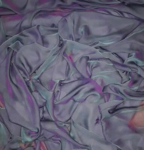 1 METER KLEID ZWEIFARBIG BLAU/ROSA KATIONISCH CHIFFON 58 BREIT - Bild 1 von 2