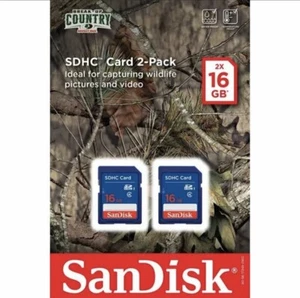 Sandisk SDHC Card 2-Pack Break-Up Country Mossy Oak 16GB New For Trail Cameras - Picture 1 of 1