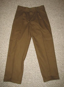 Vintage DOCKERS Levi's Men's 34x32 Pleated Brown Dress Pants Made in USA - Picture 1 of 5