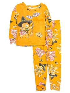 Care Bears Toddler Girls Orange Witch & Bats Halloween Pajamas 5T - Picture 1 of 2