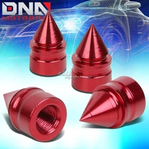 4 X ALUMINUM METAL RED TIRE/RIM VALVE AIR PORT DUST COVER STEM CAP/CAPS RT011 - Picture 1 of 4