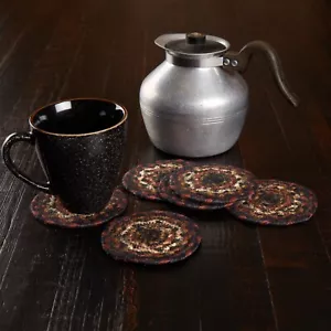 Juego de 6 posavasos Beckham JUTE Country rústicos ladrillo trenzado rojo negro tostado en muy buen estado - Imagen 1 de 5